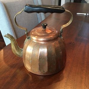 Vintage copper tea kettle, made in Germany.